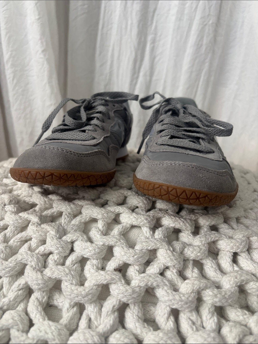 Saucony Gray Suede & Mesh Sneakers with Gum Outsole - Picture 2 of 9